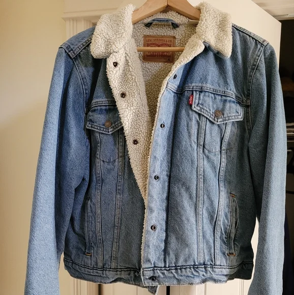 Levi's Sherpa Lined Denim Trucker Jacket - XL - Picture 4 of 4